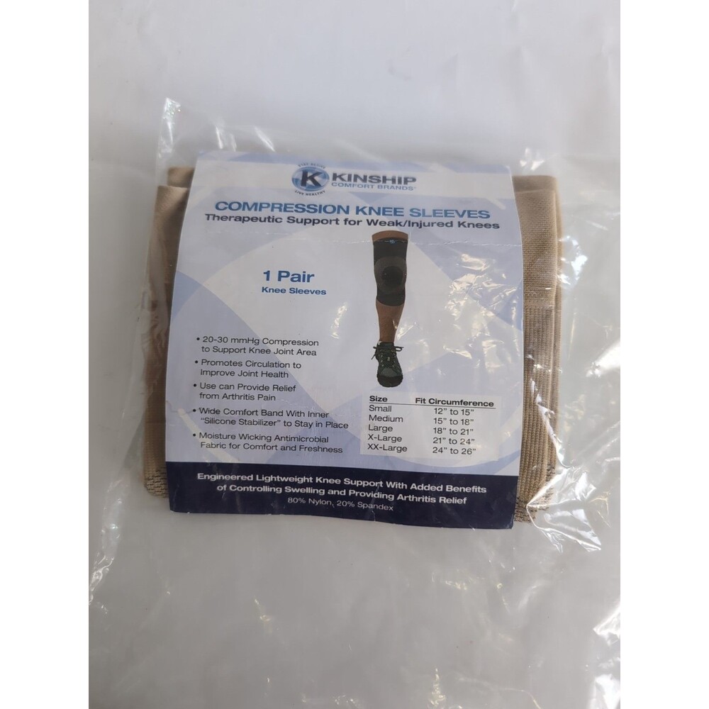 Kinship Compression Knee Sleeve Brace Size Large L